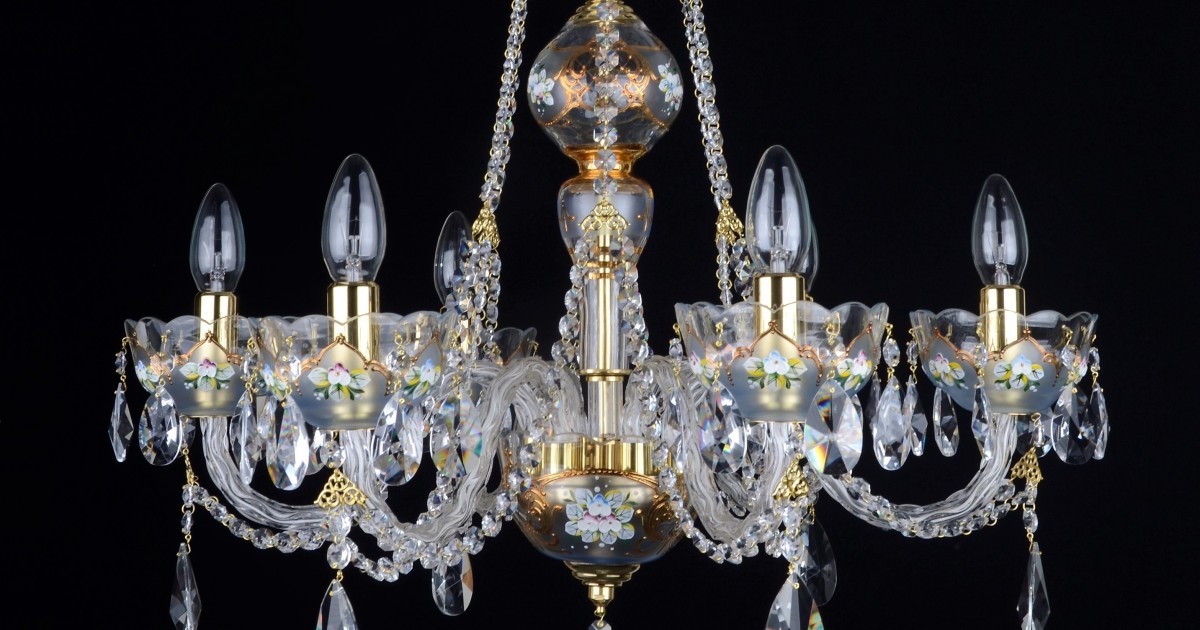 Brass chandeliers Czech Crystal D-60sm H-47sm 