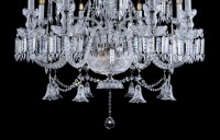 The lower part of the chandelier with a cut glass bowl with 3 bulbs for additional lighting - detail 1