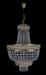 Decorative basket crystal chandelier in brown metal with glass beads