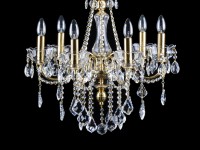 Centerpiece of chandelier with molded brass element (below)