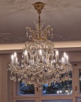 The Terezian chandelier also includes a cut glass cover of the ceiling rose