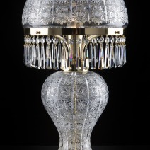 A true Czech classic - a tall table lamp with a glass shade made of massive cut crystal glass PK500