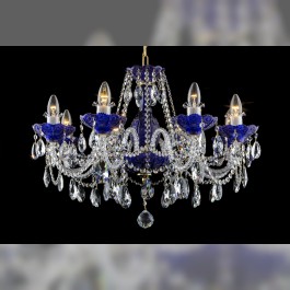 Luxurious 8-arm chandelier in the color of dark Amethyst