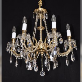 10 Arms Cast brass chandelier - Gold Lyre
