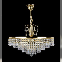 Basket chandelier with a brass gold crown with 6 bulbs