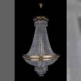 Brown large strass chandelier in the shape of a basket