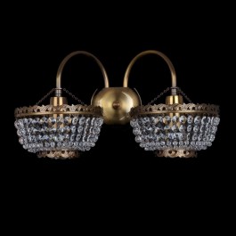 8-arm brown cast brass crystal chandelier - Antique brass & PK500 hand cut