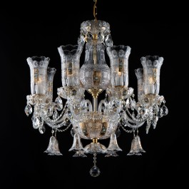 8-arm luxury Czech crystal chandelier with vases - precise PK500 hand cut