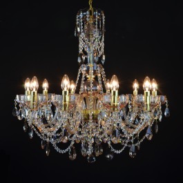 10-arm chandelier in honey color - dark background