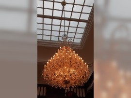 Chandelier with dimmed light