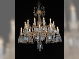 lighted 24-arm Baccarat crystal chandelier