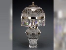 Luxurious decorative crystal lamp glossy silver (Pt)