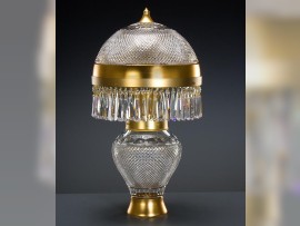 Luxurious decorative crystal lamp matt gold