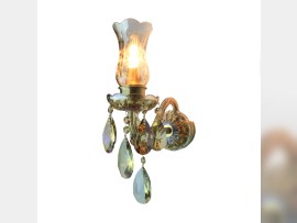 Wall light and cut lamp vase made of metallized crystal glass