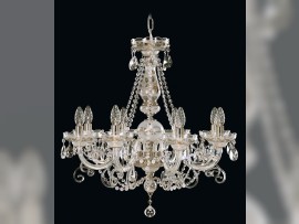 8-arm chandelier - silver metal and silver painting Dimensions (W x H): 65 x 65 cm