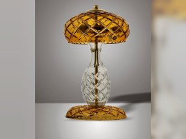 The orange amber crystal table lamp