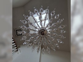 View of the chandelier from below - 48 flames/bulbs