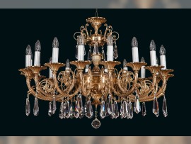 18-arm chandelier (crystal trimmings only) Code: L861-18-09 (patina)