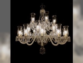 Luxury silver Baccarat chandelier lit