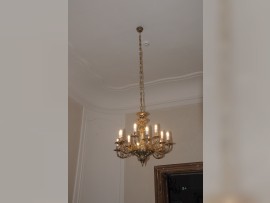 Lighted cast chandelier - view from a distance