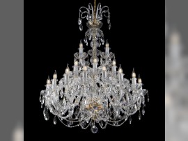 The same 31 arm chandelier with crystal almonds