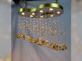 Sample of the matte metal chandelier from the workshop