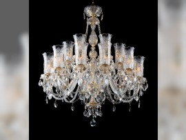 Large Chateau pendants crystal chandeliers with PK500 gilded lanterns