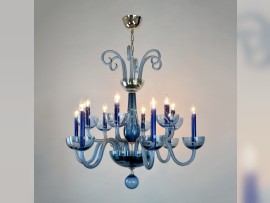 12-arm version of the chandelier - lit