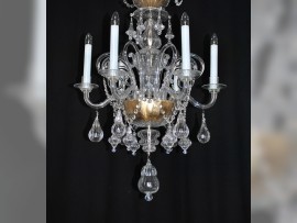 The 6 arms  glass chandelier in Murano style