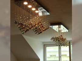 The same chandelier with amber balls