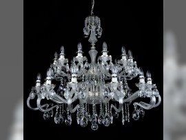 Modern crystal chandelier for industrial interiors decorated with matte chrome