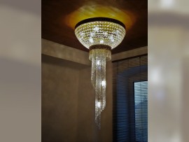 larger spiral chandelier with strass basket