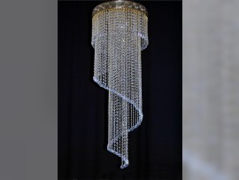 Spiral strass chandelier for direct mounting on the ceiling