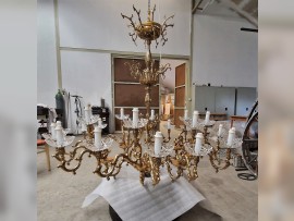 Large solid brass chandelier dia 62"