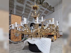 Large solid brass chandelier dia 1.5 m