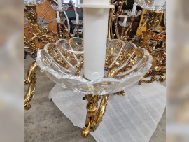 Large cut chandelier light bowl (bobeche)