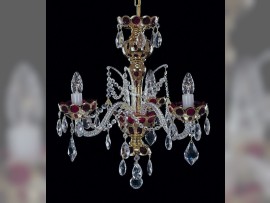 Small pomegranate-red chandelier with gold painting