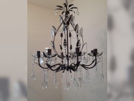 Detail of the brown chandelier