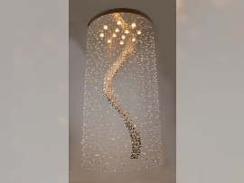 Modern helix chandelier 18 bulbs - lit