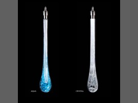 Detail of glass drops - blue (AQUA) & clear crystal (W x H) 45mm x 280mm / 1.77" x 11.02" Weight: 280 g