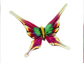 Detail of a glass butterfly made of metallurgical glass