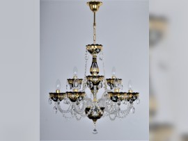 Golden high enamel on black glass - whole chandelier