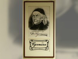 Period drawing of glass master Friedrich Egermann