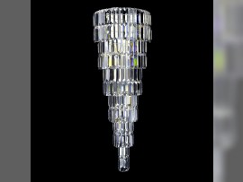 Large wall light with crystal prisms turned off