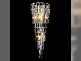 Large wall light with crystal prisms - lit