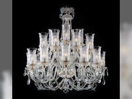 Detail - Large Bohemian crystal chandelier with butterflies