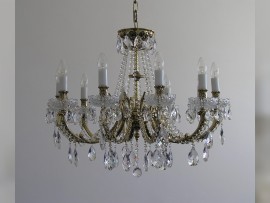 Solid gold crystal chandelier 8 arms