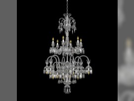 High baccarat chandelier with 18 arms silver metal