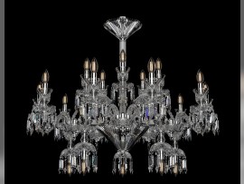 Luxury 20-arm baccarat chandelier with deep cut - silver metal