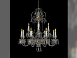 12-arm Baccarat Chandelier with diamond cut